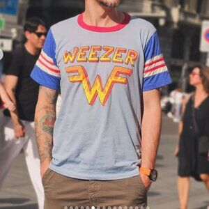 Rare Weezer Flame Logo Camp Band Tee